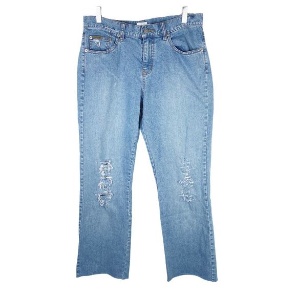 Vintage 90’s CK | Calvin Klein Distressed Mid Wash Jeans - Size 10 - Picture 1 of 10